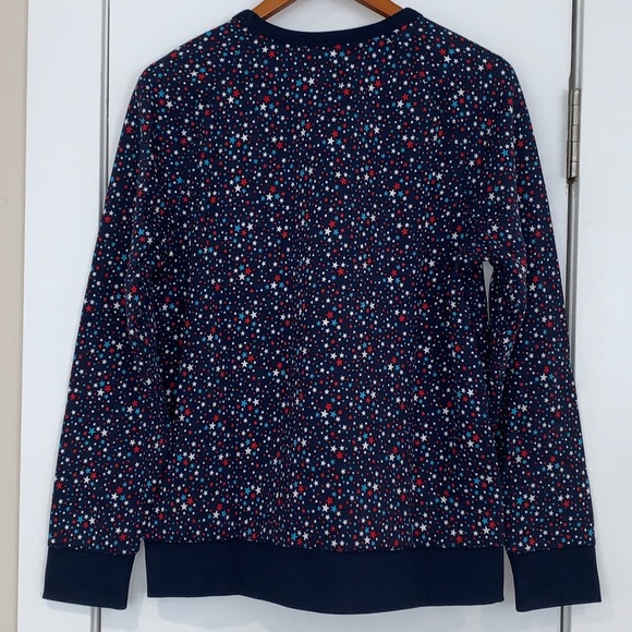 Brand New Lands End Serious Sweats French Terry Star Print Sweatshirt M - Picture 2 of 10